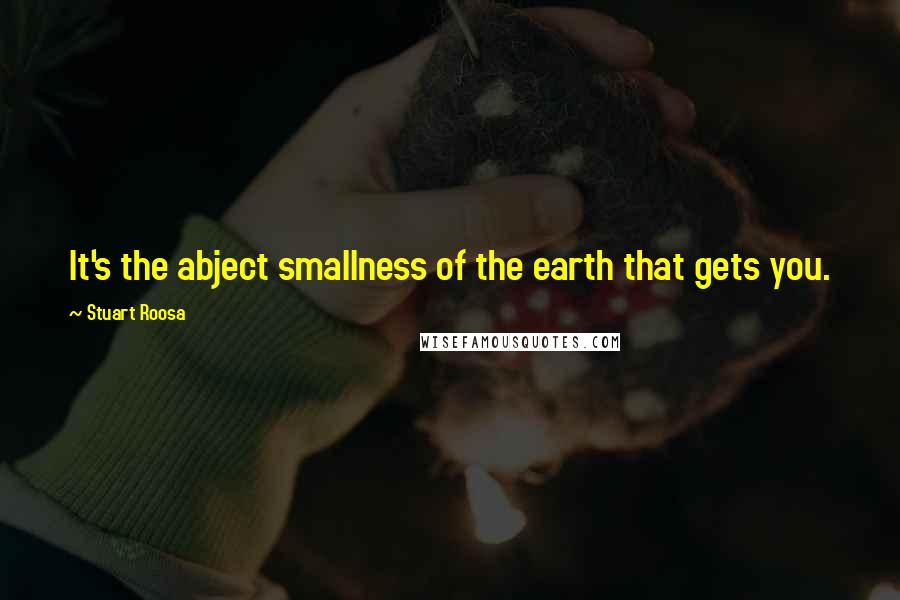 Stuart Roosa Quotes: It's the abject smallness of the earth that gets you.