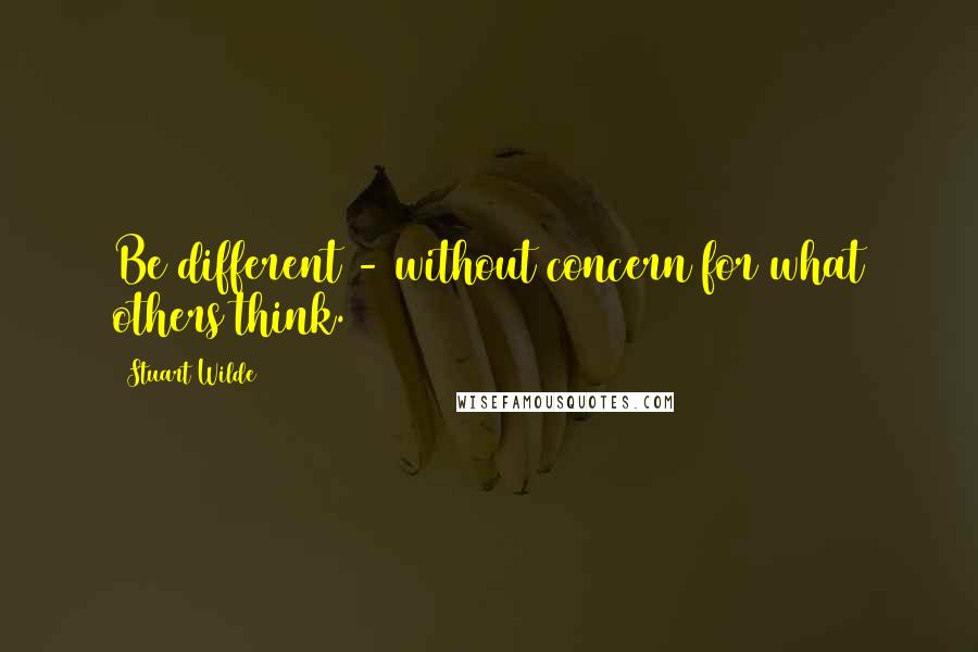 Stuart Wilde Quotes: Be different - without concern for what others think.