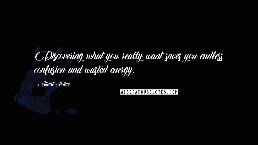 Stuart Wilde Quotes: Discovering what you really want saves you endless confusion and wasted energy.