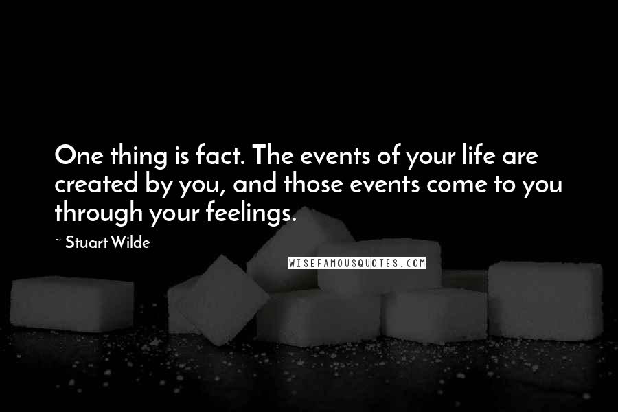 Stuart Wilde Quotes: One thing is fact. The events of your life are created by you, and those events come to you through your feelings.