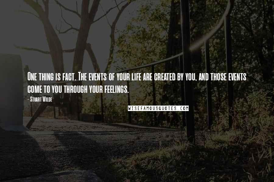 Stuart Wilde Quotes: One thing is fact. The events of your life are created by you, and those events come to you through your feelings.