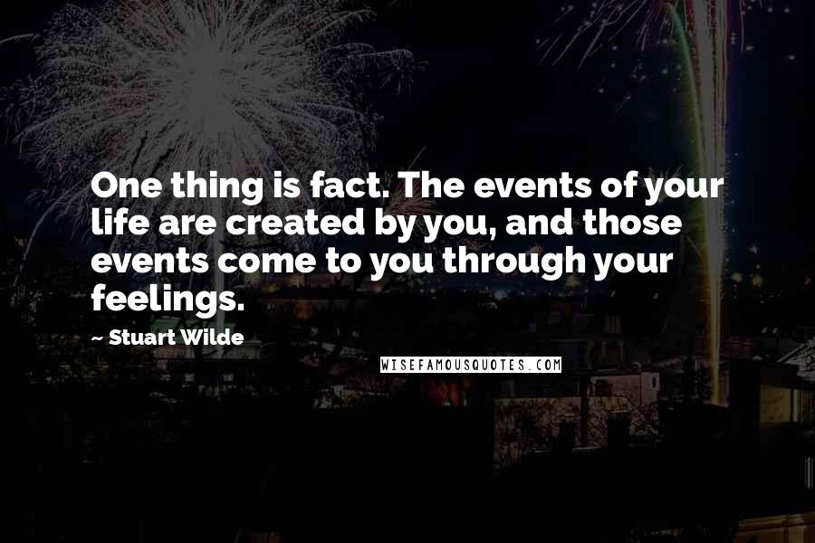 Stuart Wilde Quotes: One thing is fact. The events of your life are created by you, and those events come to you through your feelings.