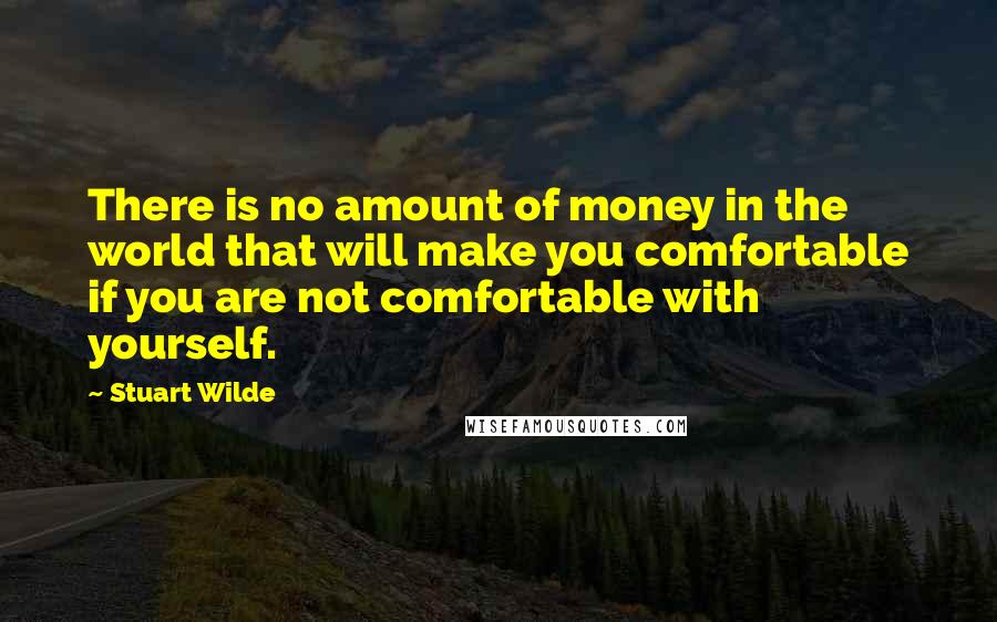 Stuart Wilde Quotes: There is no amount of money in the world that will make you comfortable if you are not comfortable with yourself.