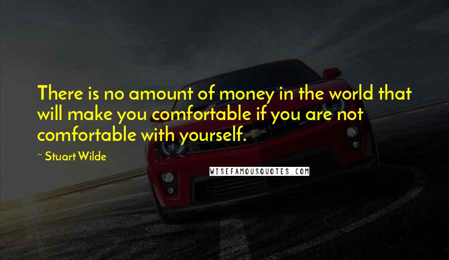 Stuart Wilde Quotes: There is no amount of money in the world that will make you comfortable if you are not comfortable with yourself.