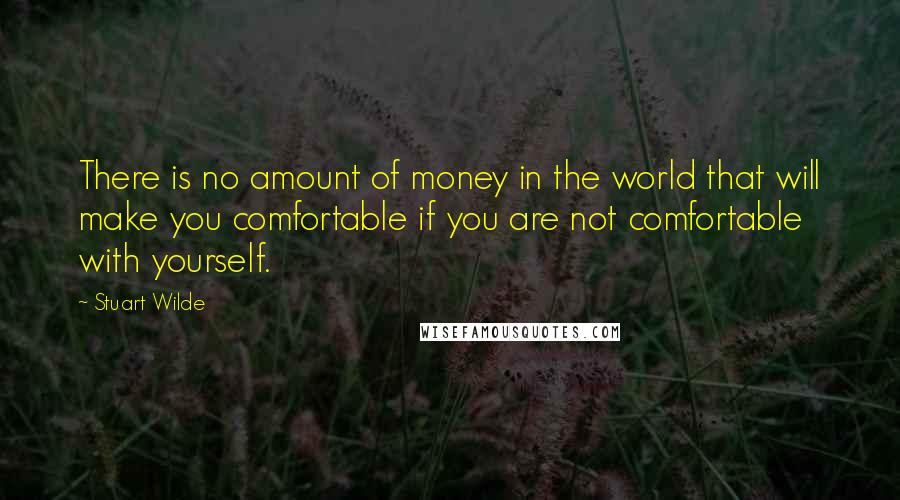 Stuart Wilde Quotes: There is no amount of money in the world that will make you comfortable if you are not comfortable with yourself.