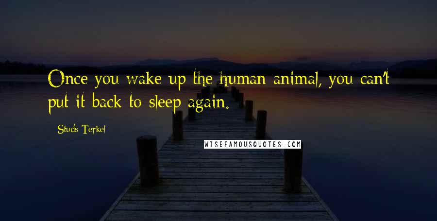 Studs Terkel Quotes: Once you wake up the human animal, you can't put it back to sleep again.