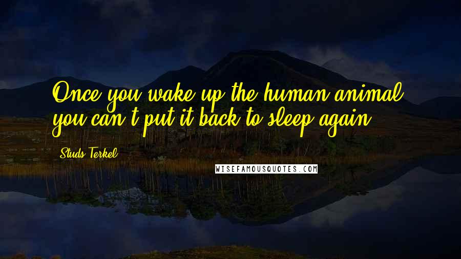 Studs Terkel Quotes: Once you wake up the human animal, you can't put it back to sleep again.