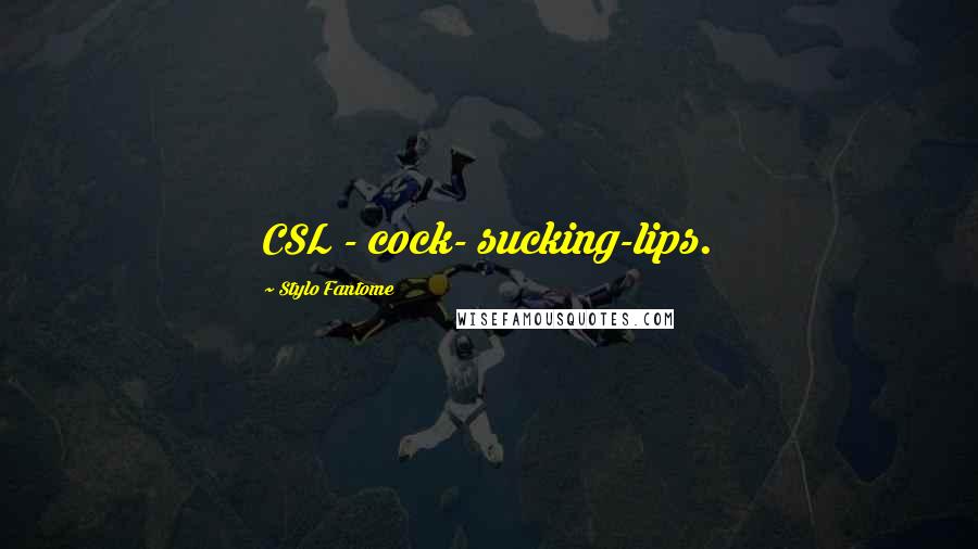 Stylo Fantome Quotes: CSL - cock- sucking-lips.