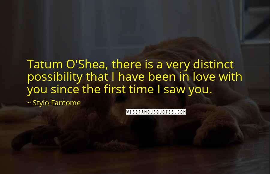 Stylo Fantome Quotes: Tatum O'Shea, there is a very distinct possibility that I have been in love with you since the first time I saw you.