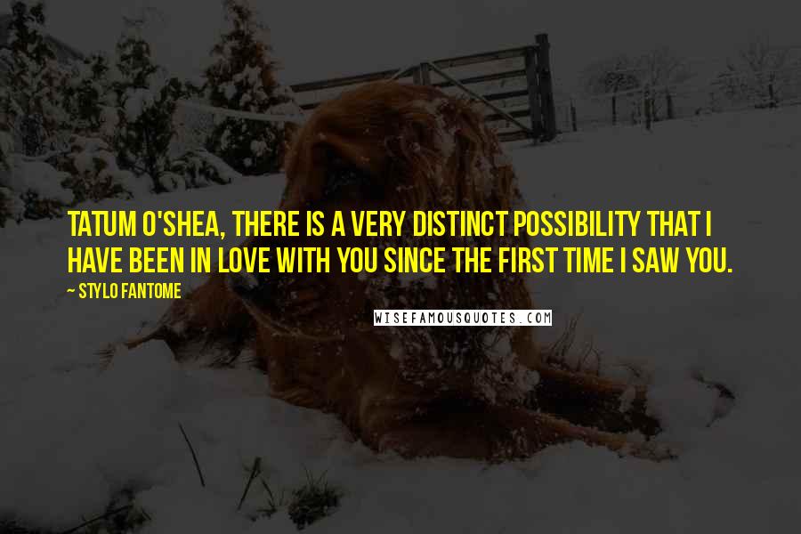 Stylo Fantome Quotes: Tatum O'Shea, there is a very distinct possibility that I have been in love with you since the first time I saw you.