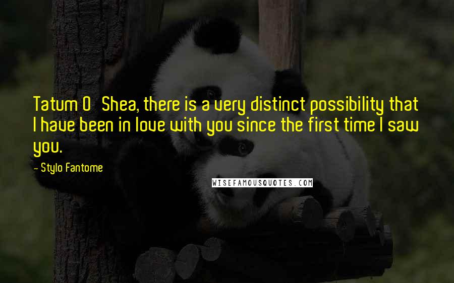 Stylo Fantome Quotes: Tatum O'Shea, there is a very distinct possibility that I have been in love with you since the first time I saw you.