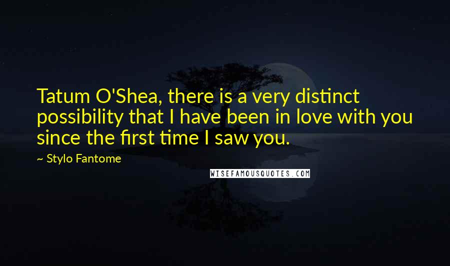 Stylo Fantome Quotes: Tatum O'Shea, there is a very distinct possibility that I have been in love with you since the first time I saw you.