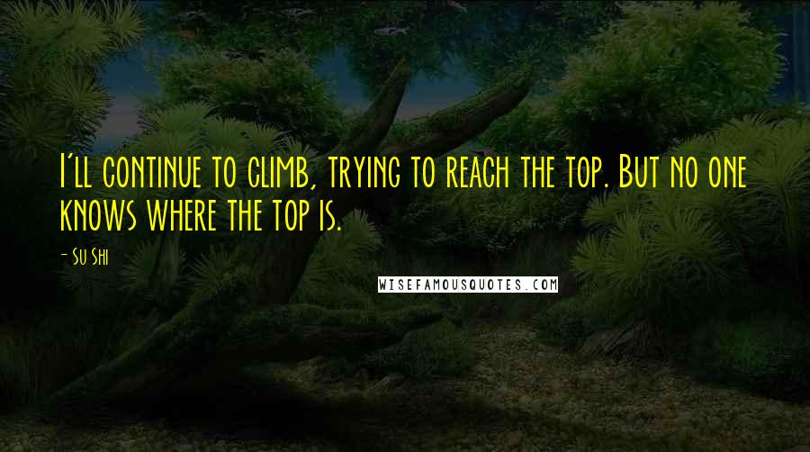 Su Shi Quotes: I'll continue to climb, trying to reach the top. But no one knows where the top is.