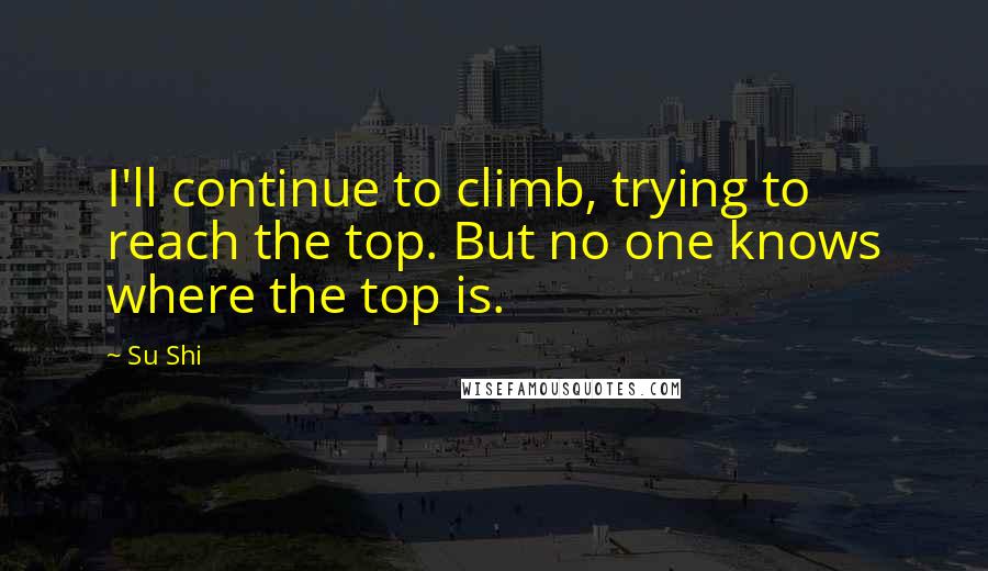 Su Shi Quotes: I'll continue to climb, trying to reach the top. But no one knows where the top is.