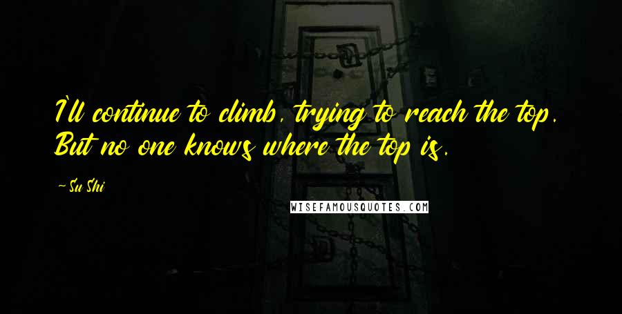 Su Shi Quotes: I'll continue to climb, trying to reach the top. But no one knows where the top is.