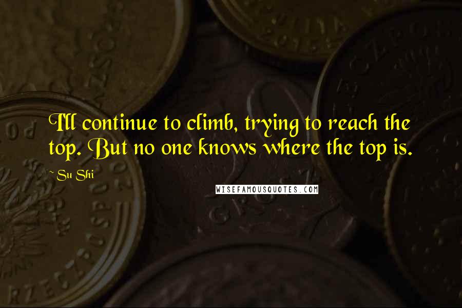 Su Shi Quotes: I'll continue to climb, trying to reach the top. But no one knows where the top is.