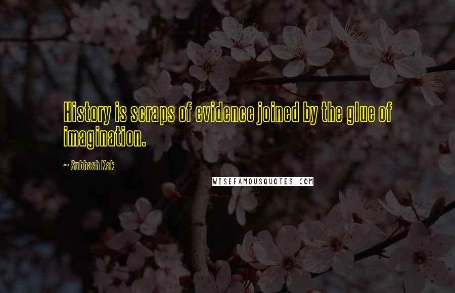 Subhash Kak Quotes: History is scraps of evidence joined by the glue of imagination.