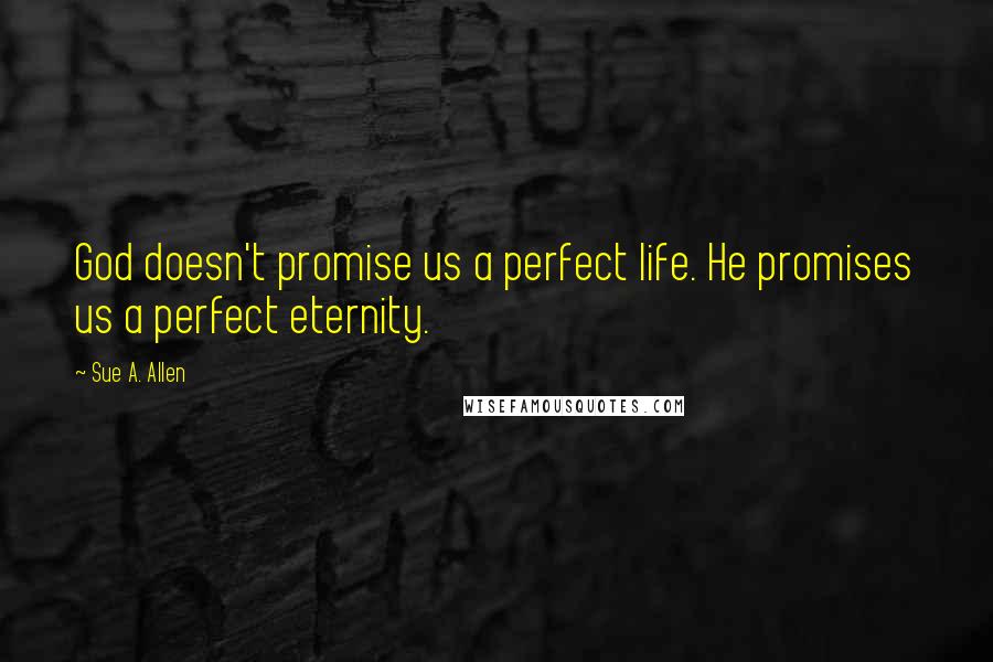 Sue A. Allen Quotes: God doesn't promise us a perfect life. He promises us a perfect eternity.