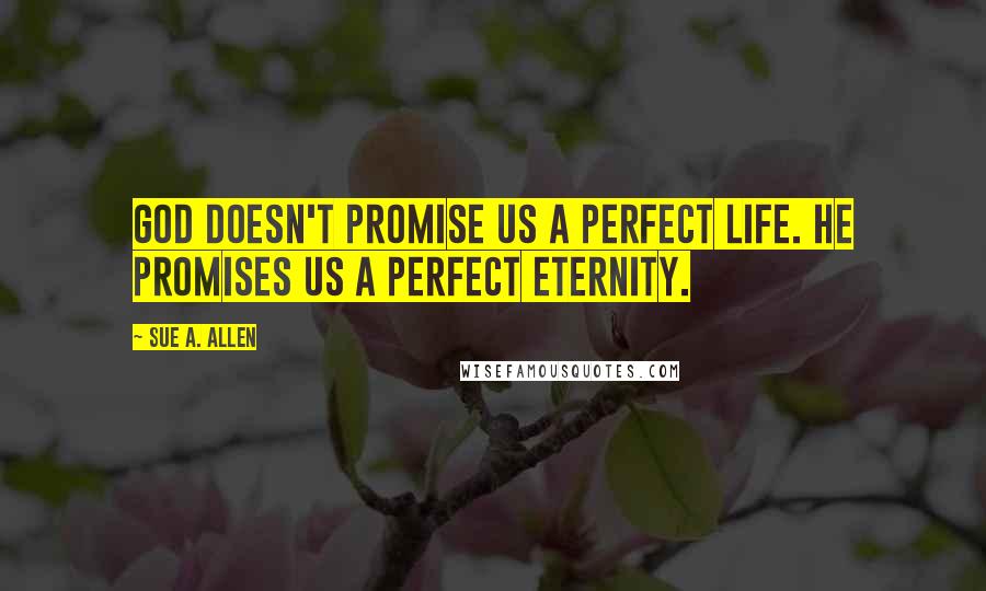 Sue A. Allen Quotes: God doesn't promise us a perfect life. He promises us a perfect eternity.