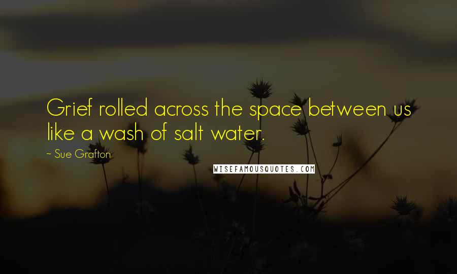 Sue Grafton Quotes: Grief rolled across the space between us like a wash of salt water.