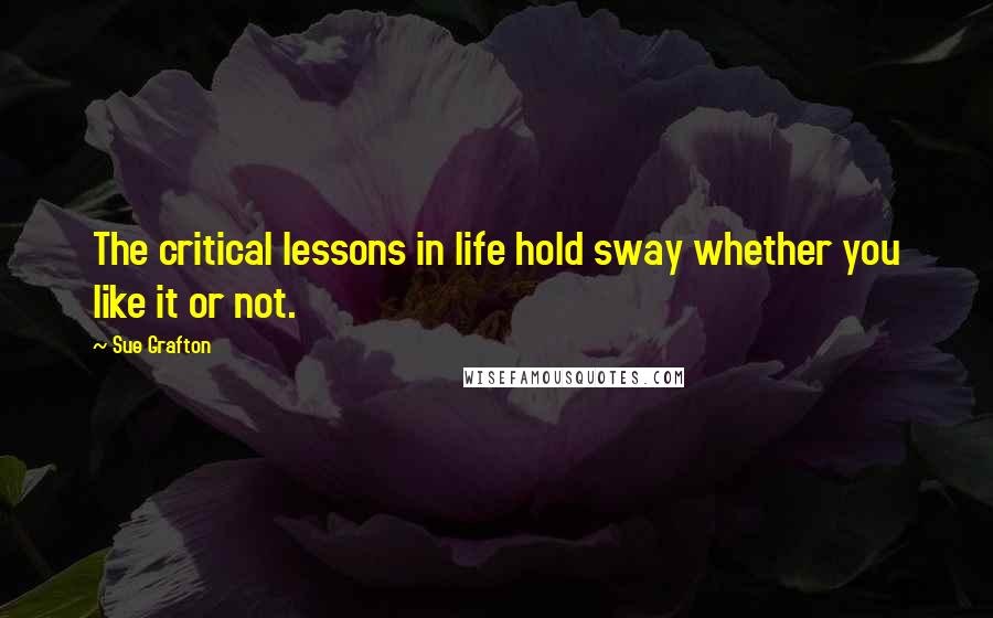 Sue Grafton Quotes: The critical lessons in life hold sway whether you like it or not.