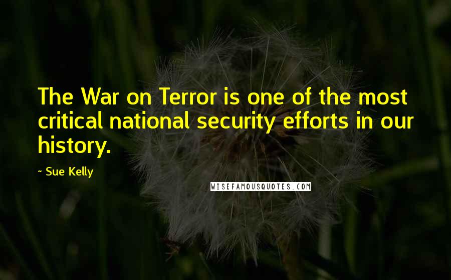 Sue Kelly Quotes: The War on Terror is one of the most critical national security efforts in our history.