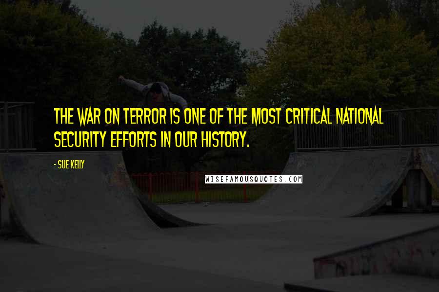 Sue Kelly Quotes: The War on Terror is one of the most critical national security efforts in our history.