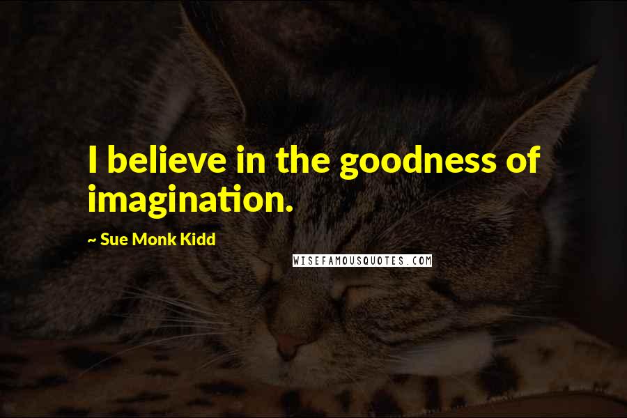 Sue Monk Kidd Quotes: I believe in the goodness of imagination.