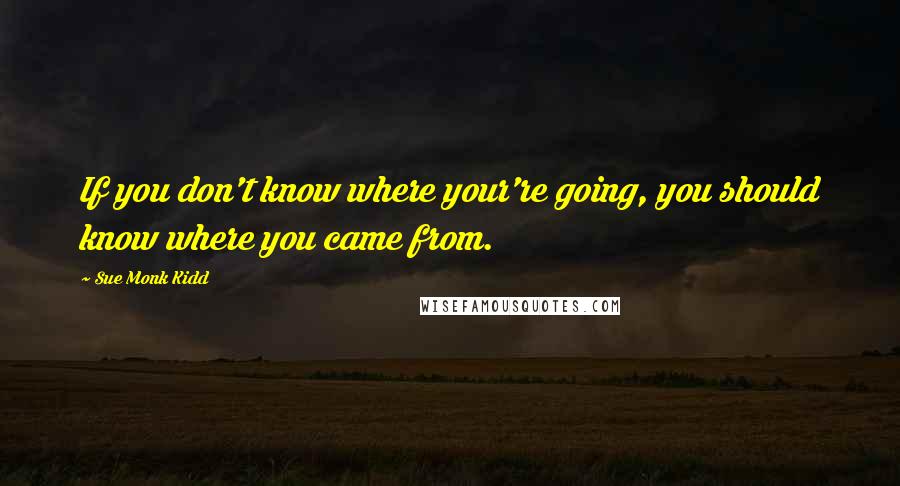 Sue Monk Kidd Quotes: If you don't know where your're going, you should know where you came from.