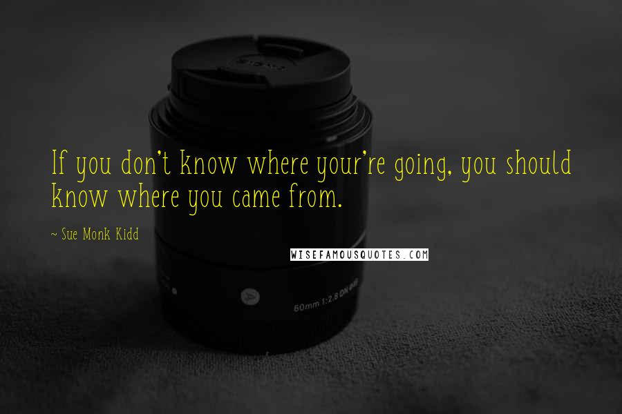 Sue Monk Kidd Quotes: If you don't know where your're going, you should know where you came from.