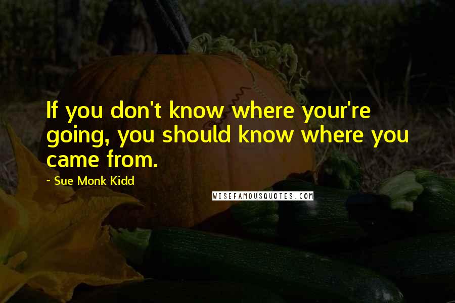 Sue Monk Kidd Quotes: If you don't know where your're going, you should know where you came from.