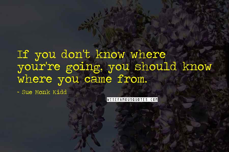 Sue Monk Kidd Quotes: If you don't know where your're going, you should know where you came from.