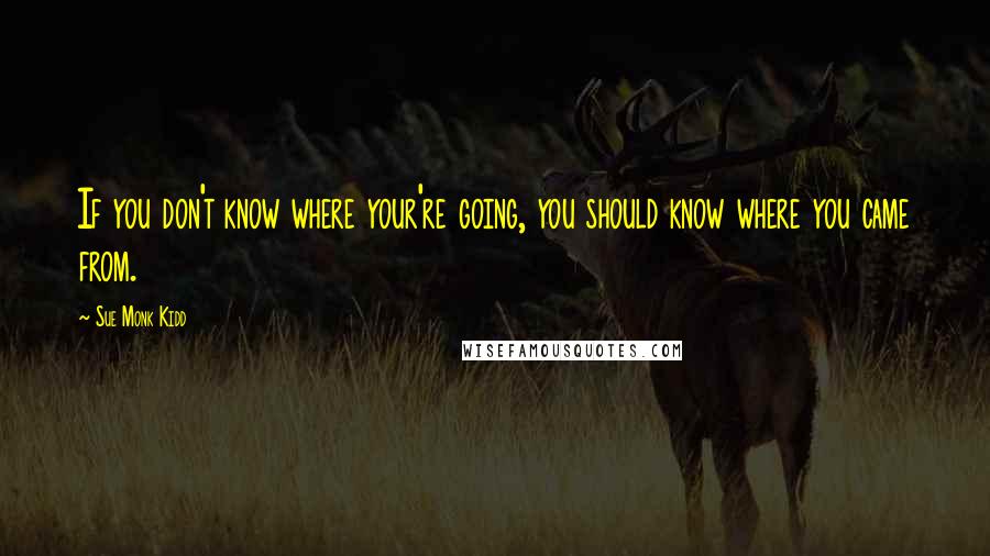 Sue Monk Kidd Quotes: If you don't know where your're going, you should know where you came from.