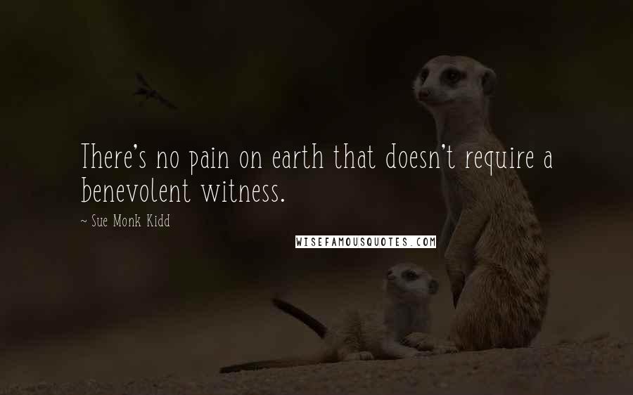 Sue Monk Kidd Quotes: There's no pain on earth that doesn't require a benevolent witness.