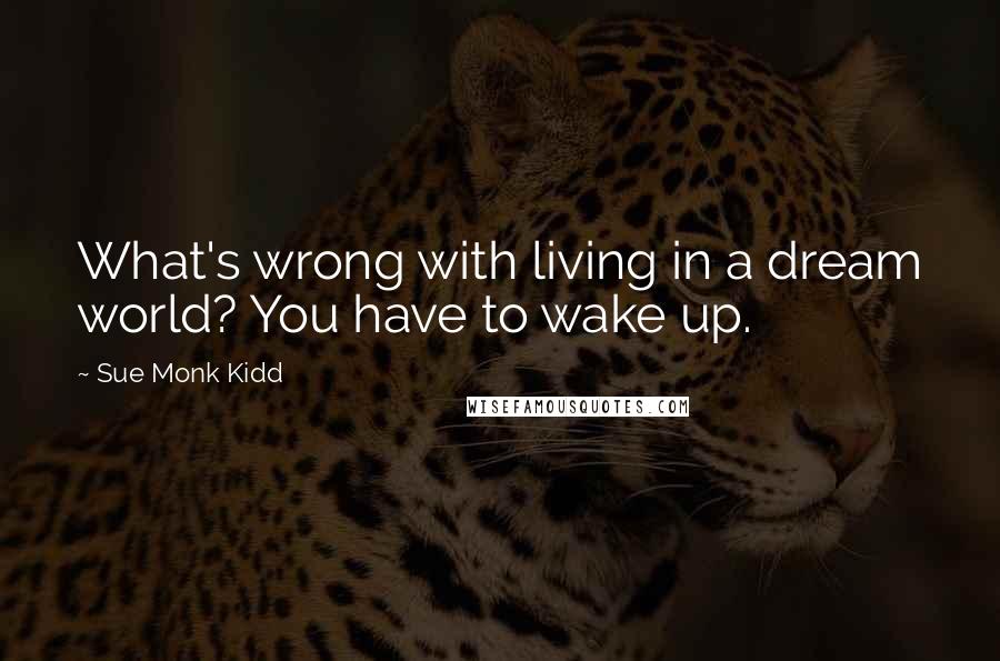 Sue Monk Kidd Quotes: What's wrong with living in a dream world? You have to wake up.
