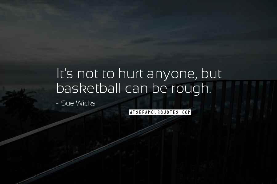 Sue Wicks Quotes: It's not to hurt anyone, but basketball can be rough.