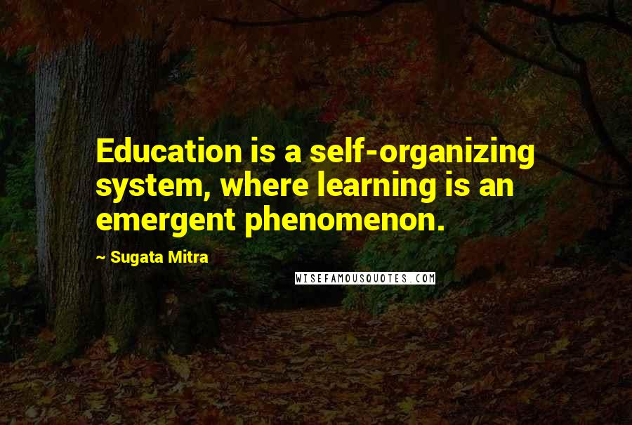 Sugata Mitra Quotes: Education is a self-organizing system, where learning is an emergent phenomenon.