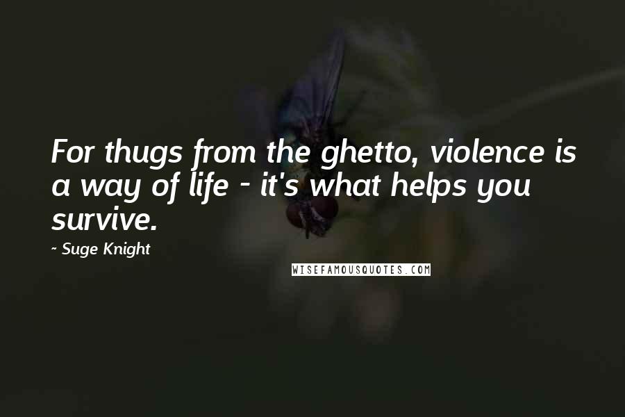 Suge Knight Quotes: For thugs from the ghetto, violence is a way of life - it's what helps you survive.