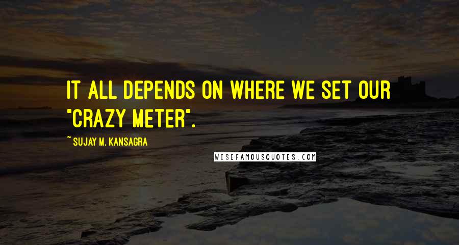 Sujay M. Kansagra Quotes: It all depends on where we set our "crazy meter".