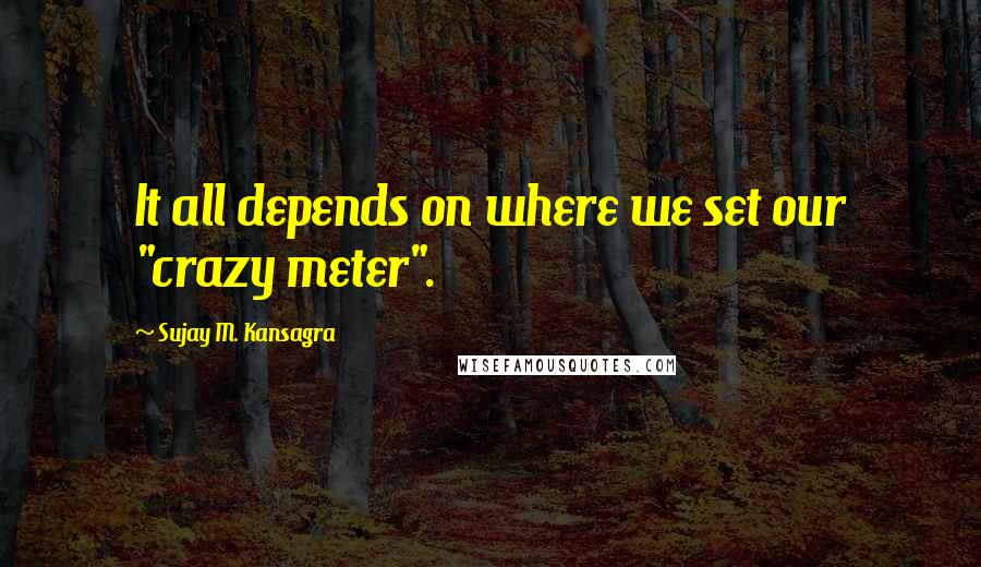 Sujay M. Kansagra Quotes: It all depends on where we set our "crazy meter".