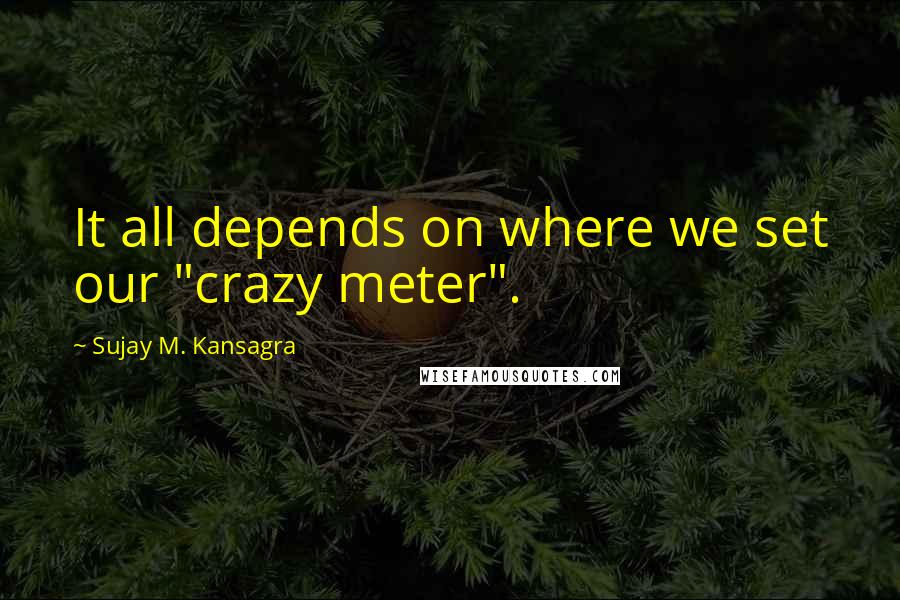 Sujay M. Kansagra Quotes: It all depends on where we set our "crazy meter".