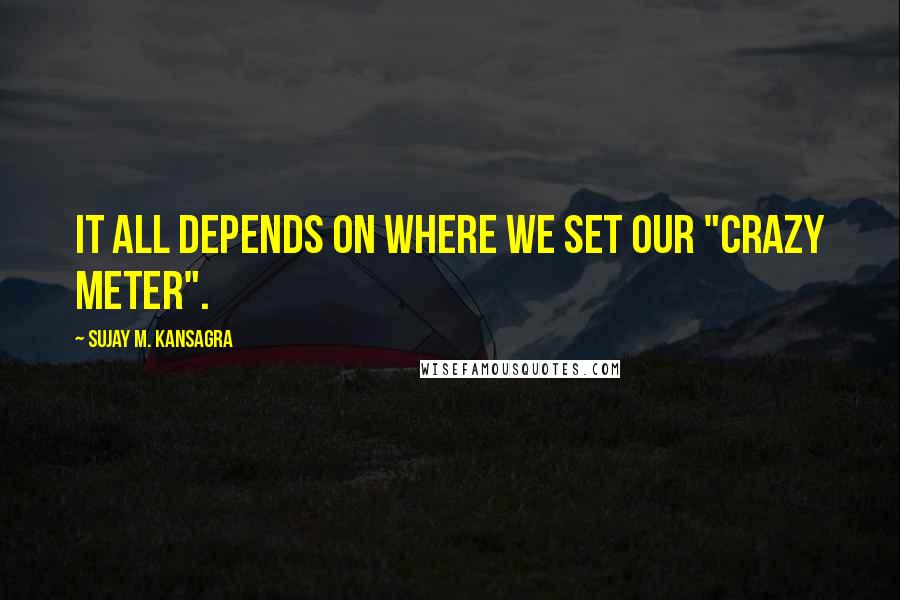 Sujay M. Kansagra Quotes: It all depends on where we set our "crazy meter".