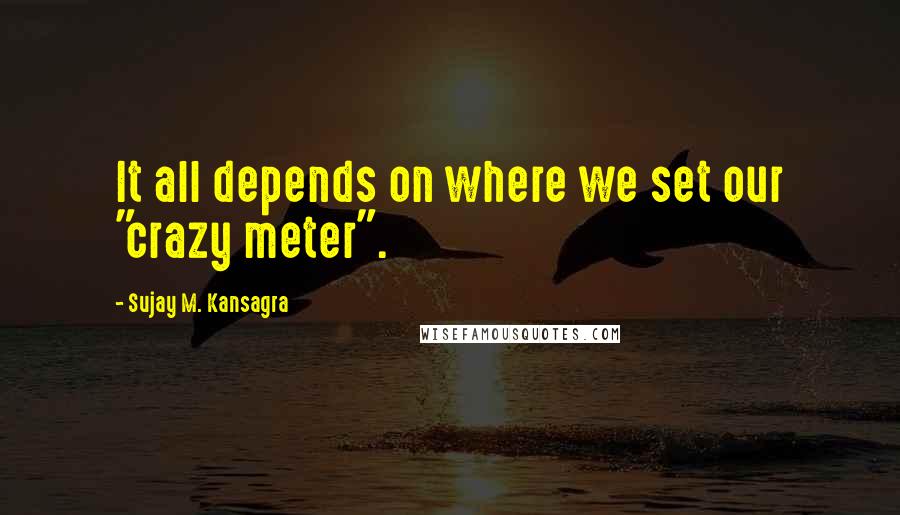 Sujay M. Kansagra Quotes: It all depends on where we set our "crazy meter".