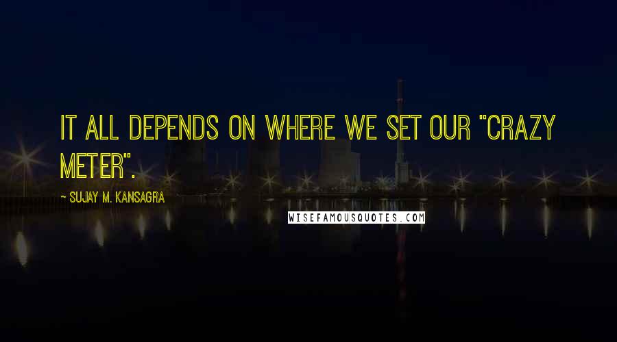 Sujay M. Kansagra Quotes: It all depends on where we set our "crazy meter".