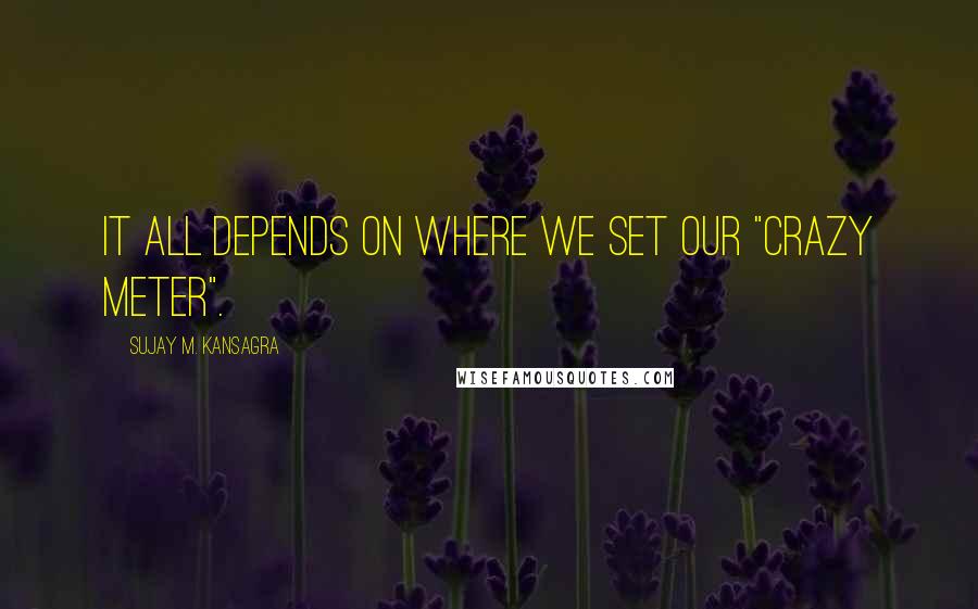 Sujay M. Kansagra Quotes: It all depends on where we set our "crazy meter".