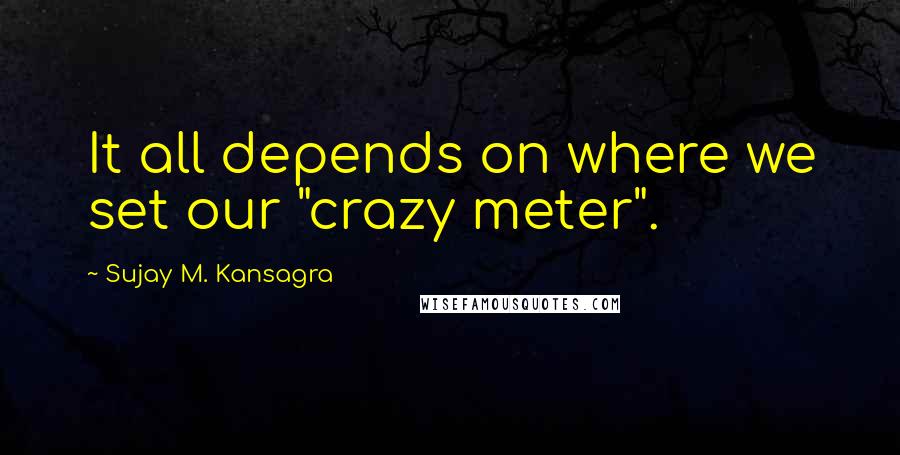 Sujay M. Kansagra Quotes: It all depends on where we set our "crazy meter".