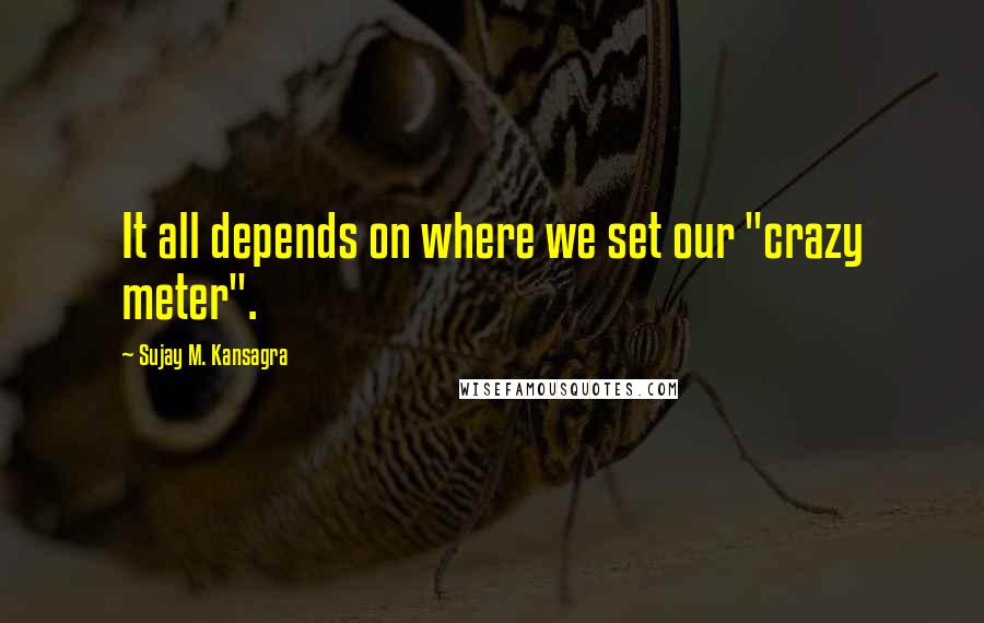 Sujay M. Kansagra Quotes: It all depends on where we set our "crazy meter".