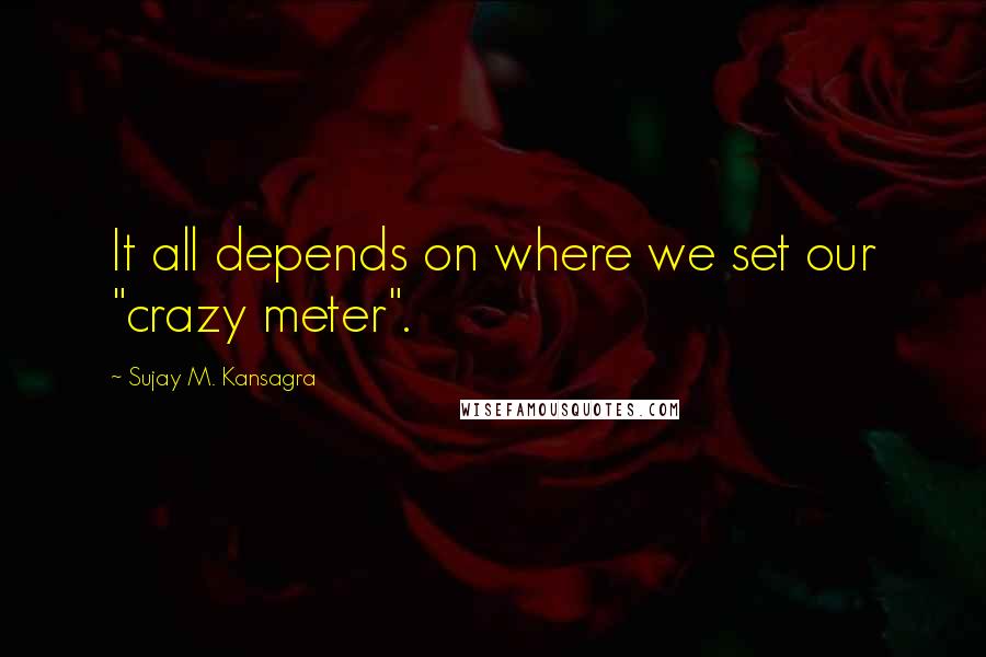 Sujay M. Kansagra Quotes: It all depends on where we set our "crazy meter".