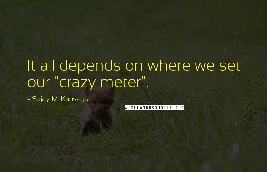 Sujay M. Kansagra Quotes: It all depends on where we set our "crazy meter".