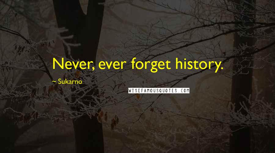 Sukarno Quotes: Never, ever forget history.